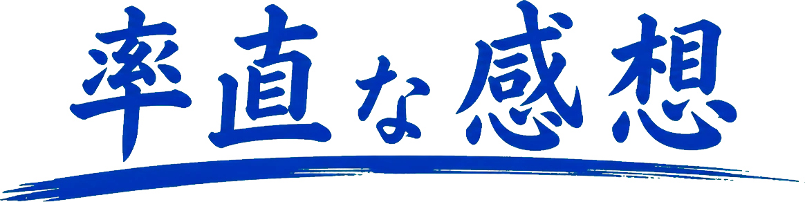 率直な感想。