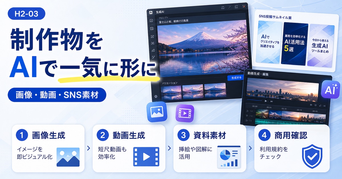 AIおすすめ比較【2026年】目的別の無料ツールと生成AIを厳選 - 【画像・動画生成】におすすめのAIツール4選
